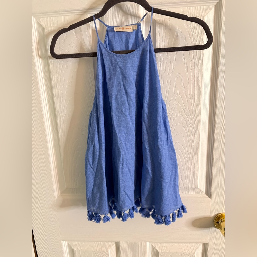 Women’s Tory Burch Lindsay Tank Sz 6 Beach Tassels
